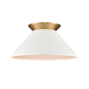 Atlas Cavendish 16'' Wide Modern Semi Flush Mount Light - Architectural Design for Sophisticated Spaces Brushed Gold CL11872-GD