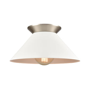 Atlas Cavendish 16'' Wide Modern Semi Flush Mount Light - Architectural Design for Sophisticated Spaces Brushed Nickel CL11872-NK