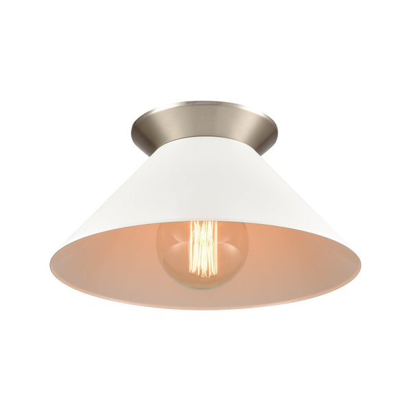 Atlas Cavendish 16'' Wide Modern Semi Flush Mount Light - Architectural Design for Sophisticated Spaces Brushed Nickel CL11872-NK