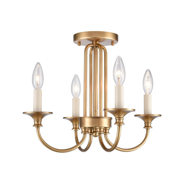 Atlas Cecil 16" 4-Light Semi Flush Mount - Elegant Natural Brass Fixture for Living Spaces & Bedrooms CL11873-BS