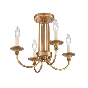 Atlas Cecil 16" 4-Light Semi Flush Mount - Elegant Natural Brass Fixture for Living Spaces & Bedrooms CL11873-BS