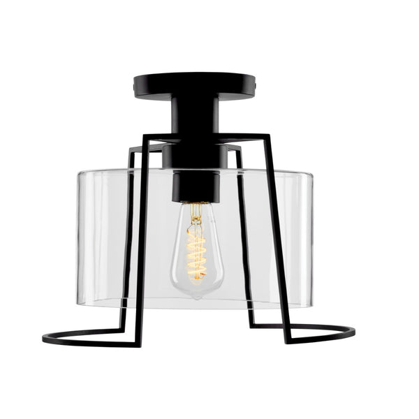 Atlas Cere 1-Light Semi Flush Mount Light - Modern Matte Black Fixture for Stylish Indoor & Outdoor Spaces CL11875-BK