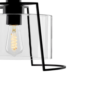 Atlas Cere 1-Light Semi Flush Mount Light - Modern Matte Black Fixture for Stylish Indoor & Outdoor Spaces CL11875-BK