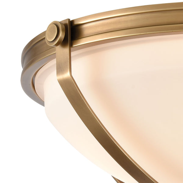 Atlas Connelly 19'' Wide 3-Light Semi Flush Mount - Elegant Frosted Glass Shades for Soft Ambient Lighting Brass CL11878-BS