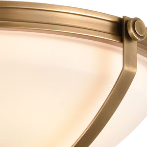 Atlas Connelly 19'' Wide 3-Light Semi Flush Mount - Elegant Frosted Glass Shades for Soft Ambient Lighting Brass CL11878-BS