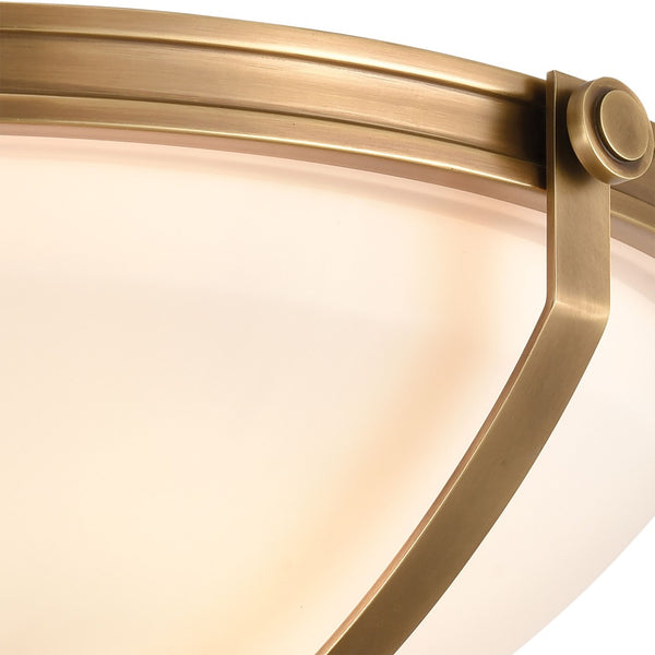 Atlas Connelly 19'' Wide 3-Light Semi Flush Mount - Elegant Frosted Glass Shades for Soft Ambient Lighting Brass CL11878-BS