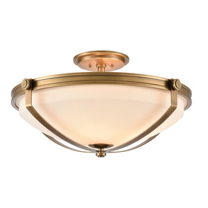 Atlas Connelly 19'' Wide 3-Light Semi Flush Mount - Elegant Frosted Glass Shades for Soft Ambient Lighting Natural CL11879-BS
