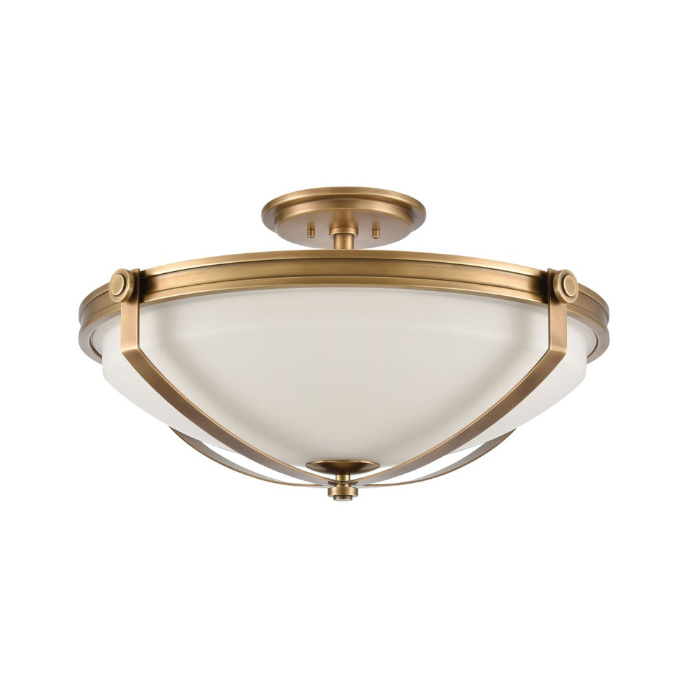 Atlas Connelly 19'' Wide 3-Light Semi Flush Mount - Elegant Frosted Glass Shades for Soft Ambient Lighting Natural CL11879-BS