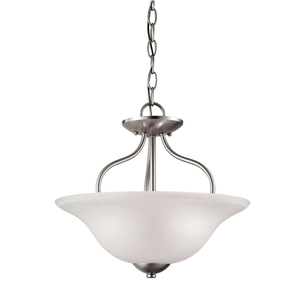 Atlas Conway 15'' Wide 2-Light Semi Flush Mount - Elegant Traditional Fixture for Timeless Home Illumination Brushed Nickel CL11880-NK