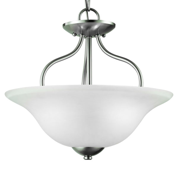 Atlas Conway 15'' Wide 2-Light Semi Flush Mount - Elegant Traditional Fixture for Timeless Home Illumination Brushed Nickel CL11880-NK