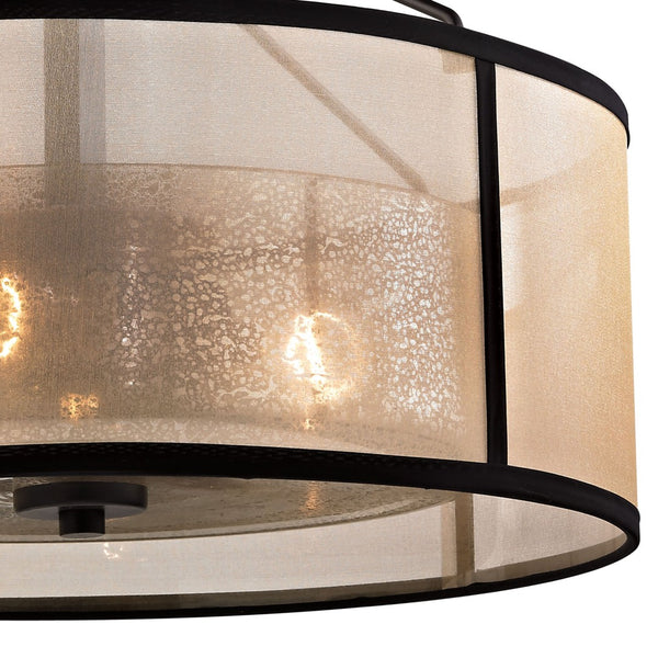 Atlas Diffusion 18'' Wide 3-Light Semi Flush Mount - Elegant Oil Rubbed Bronze with Soft Organza Shade CL11882-BZ