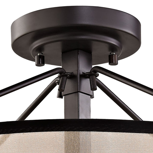 Atlas Diffusion 18'' Wide 3-Light Semi Flush Mount - Elegant Oil Rubbed Bronze with Soft Organza Shade CL11882-BZ