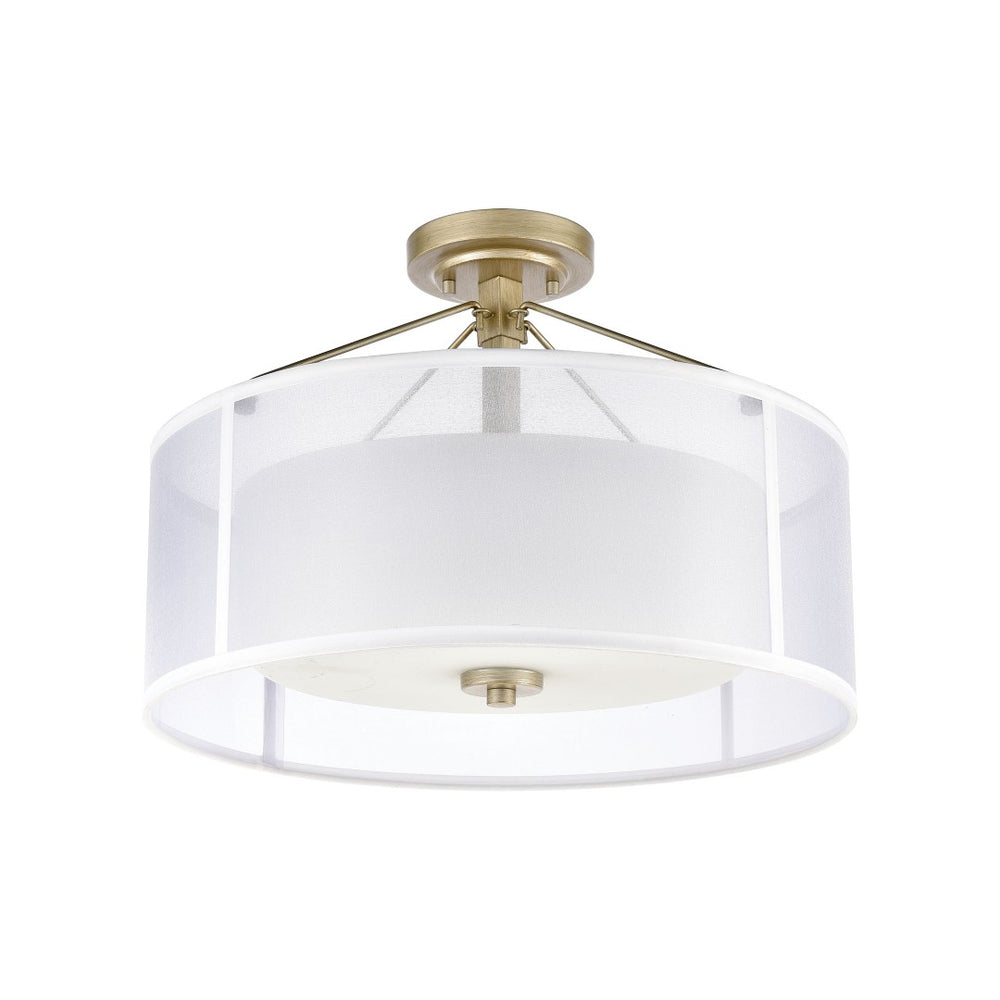 Atlas Diffusion 18'' Wide 3-Light Semi Flush Mount - Contemporary Aged Silver Fixture for Ambient Elegance CL11882-GD