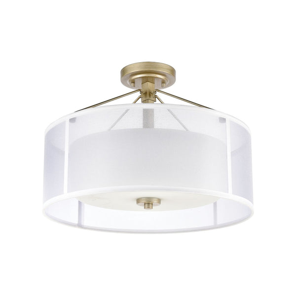Atlas Diffusion 18'' Wide 3-Light Semi Flush Mount - Contemporary Aged Silver Fixture for Ambient Elegance CL11882-GD
