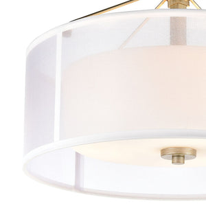Atlas Diffusion 18'' Wide 3-Light Semi Flush Mount - Contemporary Aged Silver Fixture for Ambient Elegance CL11882-GD