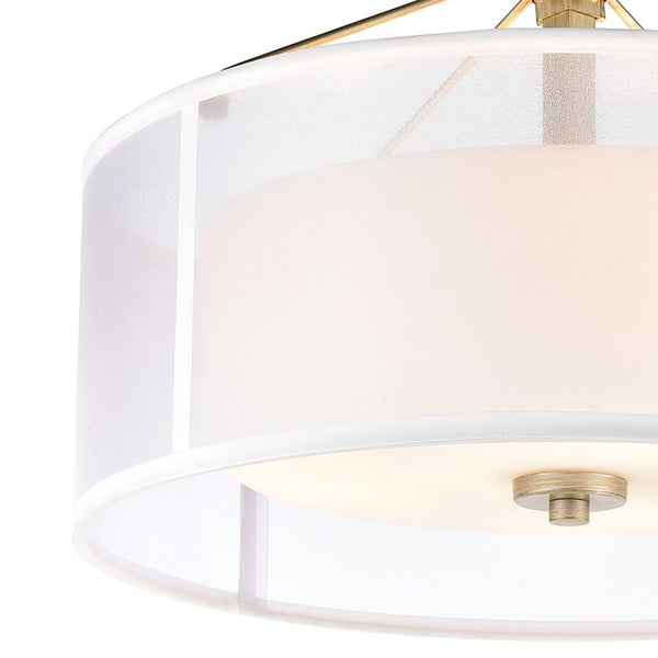 Atlas Diffusion 18'' Wide 3-Light Semi Flush Mount - Contemporary Aged Silver Fixture for Ambient Elegance CL11882-GD