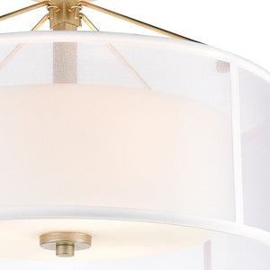 Atlas Diffusion 18'' Wide 3-Light Semi Flush Mount - Contemporary Aged Silver Fixture for Ambient Elegance CL11882-GD