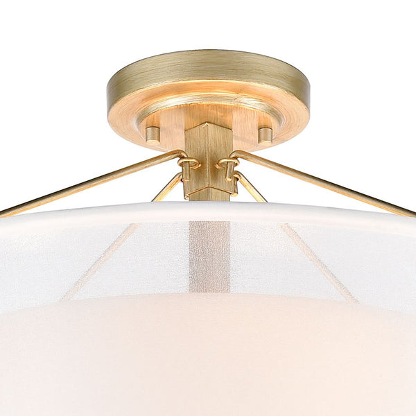 Atlas Diffusion 18'' Wide 3-Light Semi Flush Mount - Contemporary Aged Silver Fixture for Ambient Elegance CL11882-GD