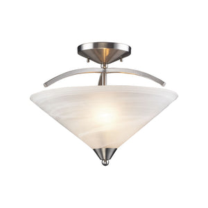 Atlas Elysburg 16" Wide 2-Light Semi Flush Mount - Modern Satin Nickel Fixture for Stylish Illumination CL11883-NK