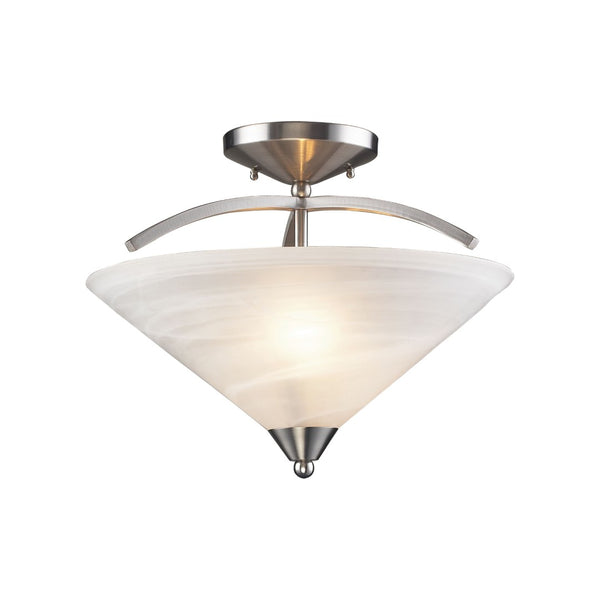 Atlas Elysburg 16" Wide 2-Light Semi Flush Mount - Modern Satin Nickel Fixture for Stylish Illumination CL11883-NK