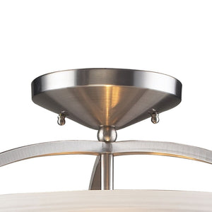 Atlas Elysburg 16" Wide 2-Light Semi Flush Mount - Modern Satin Nickel Fixture for Stylish Illumination CL11883-NK