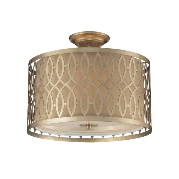 Atlas Estonia 16'' Wide 3-Light Semi Flush Mount - Elegant Aged Silver Fixture for Classic Spaces CL11884-GD