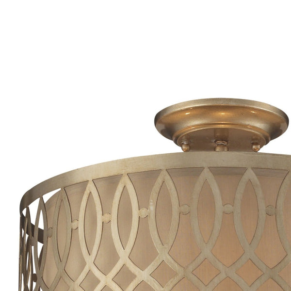 Atlas Estonia 16'' Wide 3-Light Semi Flush Mount - Elegant Aged Silver Fixture for Classic Spaces CL11884-GD