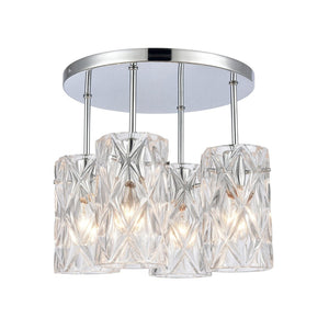 Atlas Forma de Crystal 4-Light Semi Flush Mount - Polished Chrome Fixture for Modern Home Elegance CL11887-CH