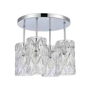 Atlas Forma de Crystal 4-Light Semi Flush Mount - Polished Chrome Fixture for Modern Home Elegance CL11887-CH