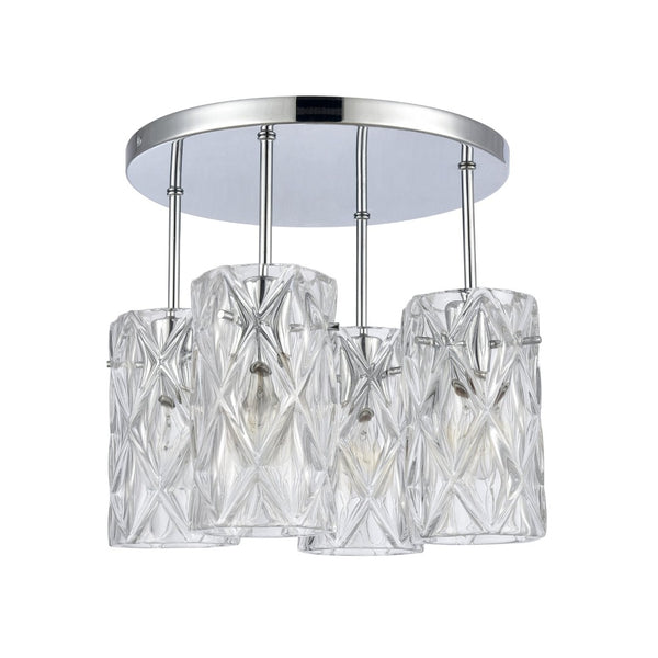 Atlas Forma de Crystal 4-Light Semi Flush Mount - Polished Chrome Fixture for Modern Home Elegance CL11887-CH