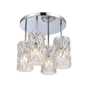 Atlas Forma de Crystal 4-Light Semi Flush Mount - Polished Chrome Fixture for Modern Home Elegance CL11887-CH