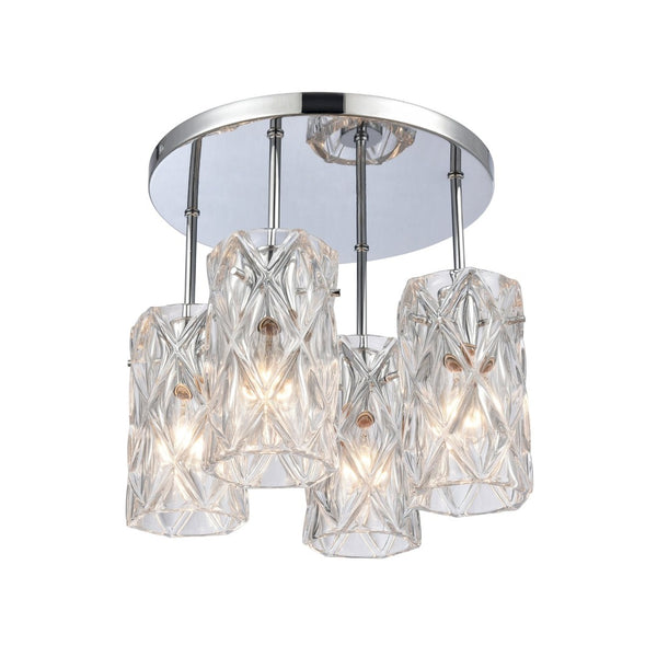 Atlas Forma de Crystal 4-Light Semi Flush Mount - Polished Chrome Fixture for Modern Home Elegance CL11887-CH