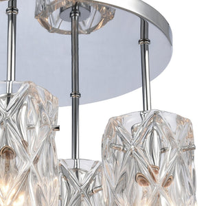 Atlas Forma de Crystal 4-Light Semi Flush Mount - Polished Chrome Fixture for Modern Home Elegance CL11887-CH