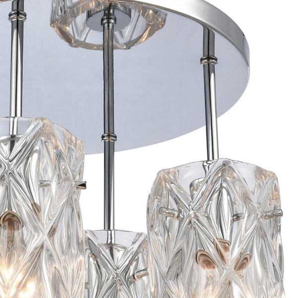 Atlas Forma de Crystal 4-Light Semi Flush Mount - Polished Chrome Fixture for Modern Home Elegance CL11887-CH