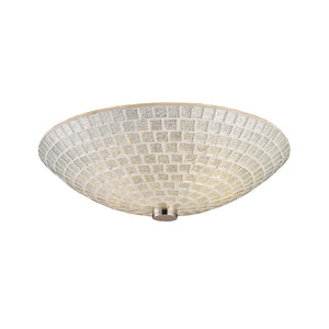 Atlas Fusion 12'' Wide 2-Light Semi Flush Mount - Elegant Satin Nickel with Handcrafted Glass Mosaic Design CL11888-SV