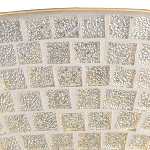 Atlas Fusion 12'' Wide 2-Light Semi Flush Mount - Elegant Satin Nickel with Handcrafted Glass Mosaic Design CL11888-SV