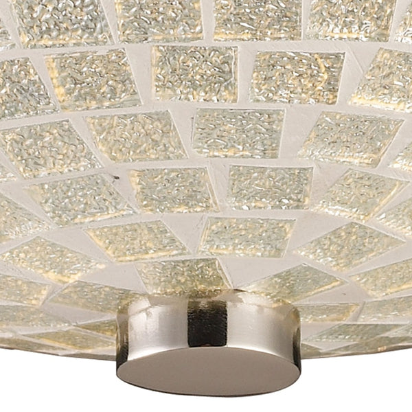 Atlas Fusion 12'' Wide 2-Light Semi Flush Mount - Elegant Satin Nickel with Handcrafted Glass Mosaic Design CL11888-SV