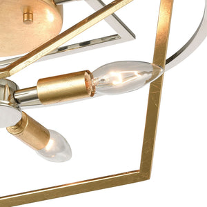 Atlas Geosphere 18'' Wide 4-Light Semi Flush Mount - Luxurious Polished Nickel with Gold Accents CL11889-NK