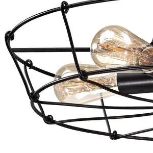 Atlas Glendora 20'' Wide 5-Light Semi Flush Mount - Vintage Wrought Iron Fixture for Classic Charm CL11890-BK