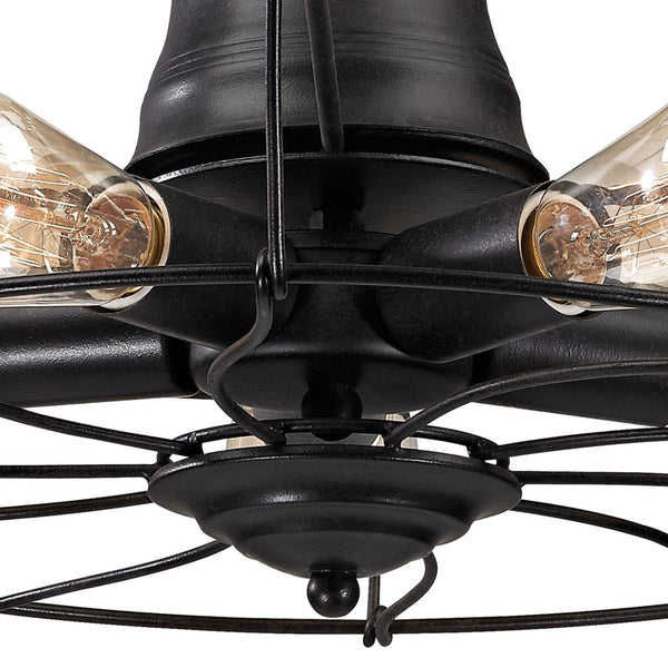 Atlas Glendora 20'' Wide 5-Light Semi Flush Mount - Vintage Wrought Iron Fixture for Classic Charm CL11890-BK