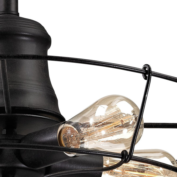 Atlas Glendora 20'' Wide 5-Light Semi Flush Mount - Vintage Wrought Iron Fixture for Classic Charm CL11890-BK