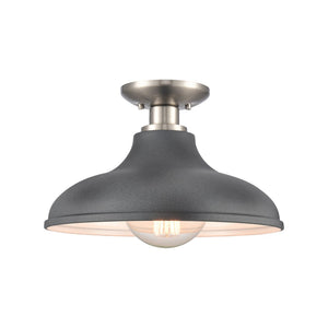 Atlas Grenville 13'' Wide 1-Light Semi Flush Mount - Industrial Elegance for Modern Spaces, Brushed Nickel CL11891-GY