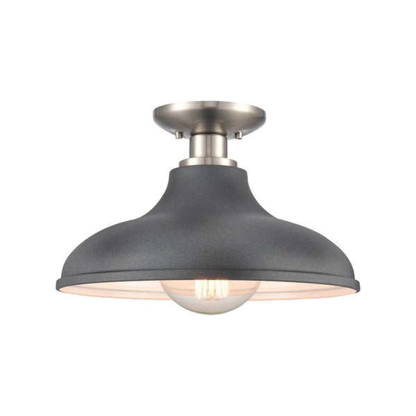 Atlas Grenville 13'' Wide 1-Light Semi Flush Mount - Industrial Elegance for Modern Spaces, Brushed Nickel CL11891-GY