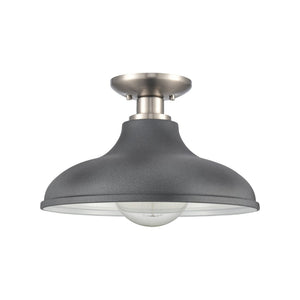 Atlas Grenville 13'' Wide 1-Light Semi Flush Mount - Industrial Elegance for Modern Spaces, Brushed Nickel CL11891-GY
