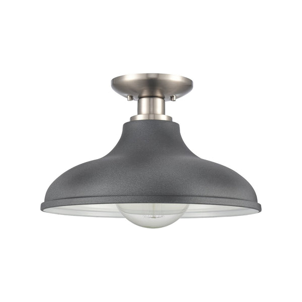 Atlas Grenville 13'' Wide 1-Light Semi Flush Mount - Industrial Elegance for Modern Spaces, Brushed Nickel CL11891-GY
