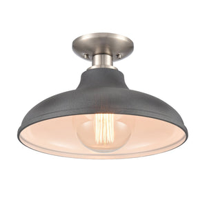 Atlas Grenville 13'' Wide 1-Light Semi Flush Mount - Industrial Elegance for Modern Spaces, Brushed Nickel CL11891-GY