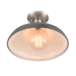 Atlas Grenville 13'' Wide 1-Light Semi Flush Mount - Industrial Elegance for Modern Spaces, Brushed Nickel CL11891-GY