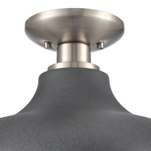 Atlas Grenville 13'' Wide 1-Light Semi Flush Mount - Industrial Elegance for Modern Spaces, Brushed Nickel CL11891-GY