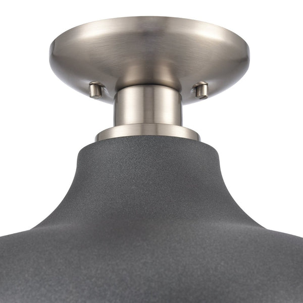 Atlas Grenville 13'' Wide 1-Light Semi Flush Mount - Industrial Elegance for Modern Spaces, Brushed Nickel CL11891-GY