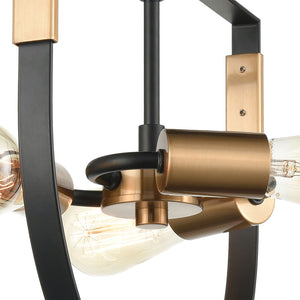 Atlas Heathrow 14'' Wide 3-Light Semi Flush Mount - Modern Matte Black with Brass Accents for Style CL11892-BK